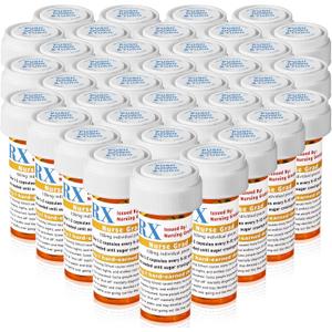 50 Set Nursing Graduation Party Supplies 50 Empty Pill Bottles with Caps 8 Dram Plastic Medicine Containers with 50 Sticky Label Pill Vial for Nurse Party Favors Serve