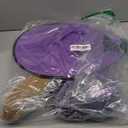 Jiuguva 3 Pcs Halloween Witch Costume - Unisex Velvet Hooded Cloak, Wizard Broom, Hat for Adult Cosplay Party (Purple)