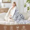 Westinghouse Electric Blanket Heated Throw, Super Cozy Luxury Faux Fur & Sherpa with 6 Heating Levels & 2-10 Hours Auto Off, Fast Heating & Overheat Protection, 50x60 Inch, Blue Gray