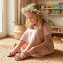 Wulubaba Toddler Girls Sandals Open Toe Dress Sandals for Kids | Cute Flats, Summer Flower Shoes, Toddler Little Kid, Dress Casual Wear (Pink)