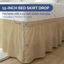 Wrap Around Dust Ruffle Bed Skirt - Beige - Twin/Twin XL Size Beds with 15 Inch Drop - Easy Fit Elastic Strap - Adjustable Pleated Bedskirt w/Brushed Fabric - Wrinkle Free - Women, Men, Kids & Teens