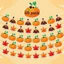 OHOME 40 Pack Thanksgiving Decorations -Thanksgiving Banner for Indoor Home Party Office Classroom School Fall Decor (Orange)