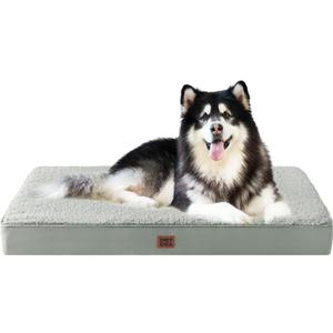 EHEYCIGA Orthopedic XXL Dog Beds for Jumbo Dogs with Removable Washable Cover for Crate, Greyish Green, 47x29