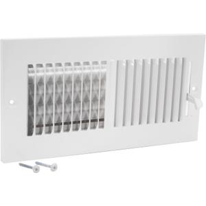 EZ-FLO 10 x 4 Inch (Duct Opening) Air Vent Cover for Wall or Ceiling, Two-Way Ventilation Register, Solid Steel HVAC Register Cover, White, 61609