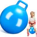 Kids Bouncy Hopper Ball with Handle Jumping Hopping Exercise Balls for Toddlers Boys Girls Indoor Outdoors Sports School Games Exercise Gifts(18 Inch,Blue)