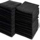 Black Bleach Proof Towels Set, 48 Pack 100% Cotton 16" X 27" Color Safe, Stain Resistant, Quick Drying Towels for Beauty, Hair and Nail Salon, Gym, Spa and Home Hair Care