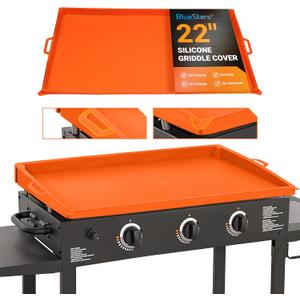 22" Premium Silicone Griddle Cover for Blackstone Grill - Heavy Duty Food Grade Silicone, Blackstone Griddles Accessories, Protective Griddle Mat for Outdoor Grill All Year Round (Orange)