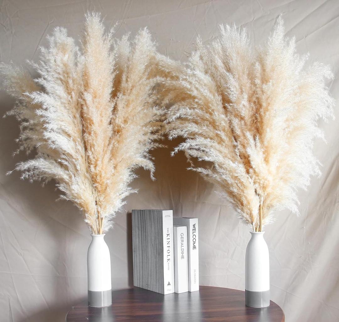 10 Stems 30" inch Dried Pampas Grass Decor Tall, Large Pompas Grass, Boho Neutral Home Decor Bouquet, Fluffy Pampass Grass for Floor Vase Wedding Floral Arrangements Wall Farmhouse Table Decor