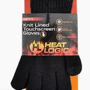 Heat Logic Women Winter Knitted Gloves| Soft, Warm & Touchscreen Compatible for Cold Weather, Outdoor and Indoor Activities (Black - Thermal Knit)