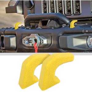 JWWY Bumper Tow Hook Covers Tow Trailer Hitch Receiver Cover Towing Hitch Rubber Sleeve Protector Cover Trim Fit for 2007-2026+Jeep Wrangler JL Gladiator JT 4XE JK Exterior Accessories 2pcs Yellow