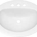 PROFLO PF20178 Rockaway 20-1/2" Oval Vitreous China Drop In Bathroom Sink with Overflow and 3 Faucet Holes at 8" Centers - White