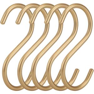 20Pcs Gold S Hooks,4.3inch Aluminum Alloy S Shaped Universal Hooks,Heavy Duty S Hanger Hooks,Utility S Hooks for Bathroom,Cloakroom,Kitchen Pots Pans Cups