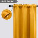 Mrs.Naturall Yellow Short Curtains 24 inch Length for Small Windows Rod Pocket Room Darkening Thermal Blackout Tier Curtains for Kitchen Girls Bedroom Bathroom 34 x 24 Inches Long Mustard Gold Yellow
