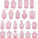 RUCKAE 22 Pack Pink Small Vases Glass Mini Bud Vase in Bulk Vintage Pink Flower Vases for Wedding,Centerpieces Home Decor and Party