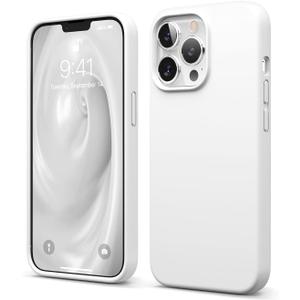 Elando Silicone Phone Case for iPhone Cases - Anti-Slip for White iPhone 13 Pro Max Case - Compatibility with Shockproof iPhone 13 Case Pro Max - Scratch Proof for iPhone 13 Pro Case Max - White Phone Cases