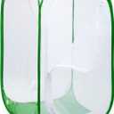 4 Feet Extra Large Monarch Butterfly Habitat, Giant Collapsible Insect Mesh Cage Terrarium Pop-up (White + Green, 28 x 28 x 48 Inches)