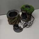 REPTI ZOO Reptile Waterfall Drinking Fountain with Food Dish, 1000ML Large Reptile Terrarium Water Dispenser for Bearded Dragon Chameleon Gecko Lizard Tree Frog