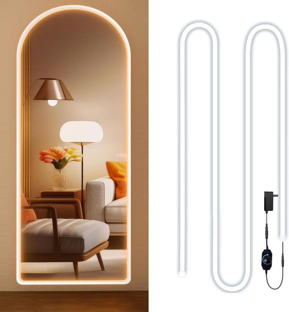 Vanity Lights for Mirror, Hollywood Style Makeup Lights with Dimmer and Power Supply, Waterproof, 16.ft/5M 600 Warm White LEDs Makeup Vanity for Bathroom (Mirror Not Included)