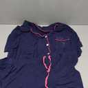 Leikar Womens Button Down Pajama Sets Bride Pajamas Sets Sleepwear Shorts Lounge Set (Blue, XL)