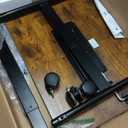 Sweetcrispy Small Mobile Standing Desk, Rolling Laptop Computer Carts, Portable Laptop Desk with Wheels, Adjustable Height Table for Home Office, Rust Brown