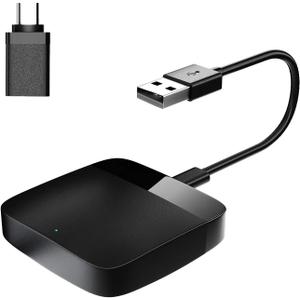 Wireless Carplay Adapter, Converts Wired to Wireless Carplay Dongle for Wireless Control Plug & Play Carplay Fit for Cars from 2017 & for Apple iPhone iOS 10+, Navigation, Music, etc. Black