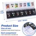 HRX Package Pill Organizer 2 Times a Day, Easy Fill & Open Weekly Medicine Box Vitamin Cases for 7 Day AM PM