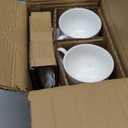 10OZ Porcelain Cappuccino Cups with Saucers, Ceramic Espresso Cups Set, White Coffee Cup and Saucer, White Tea Cup Set, Dishwasher & Microwave Safe, Gift for Anniversary or Housewarming (4PCS)