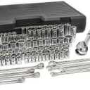 GEARWRENCH 110 Pc. 1/4", 3/8" & 1/2" Drive 6 & 12 Pt. Mechanics Tool Set, Standard & Deep, SAE/Metric - 89058