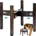 Dog Bowl Stand for Water/Food - Adjust with Lock - Dog Water Fountain Holder, Elevates Pet Food and Water Feeder Bowls (Bowl not Included) (1Pack - (Height 10.3in, Width 8-11.2in))
