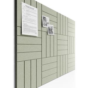 Bumusty Large Cork Board Alternative-48 x 36" Felt Bulletin Board Tiles, with 30 Pushpins, 70 Adhesive Tabs, 12-Pack Slat Wall Paneling, Cork Boards for Office Push Pin Board Felt Board-Sage