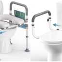Raised Toilet Seat with Toilet Safety Rail