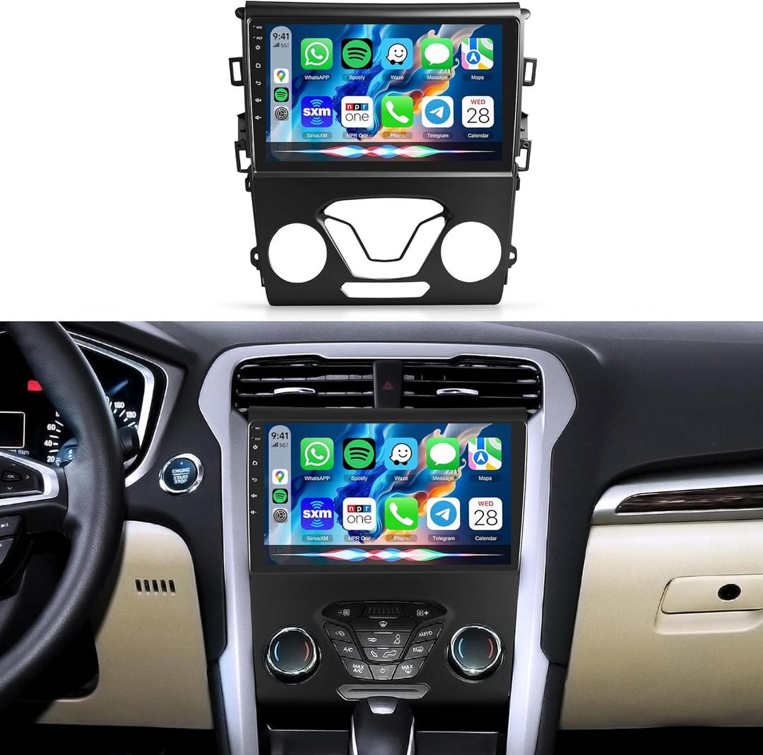 4G+64G Android 15 Car Stereo for Ford Fusion 2013-2019/Ford Mondeo, Rimoody Car Radio Wireless CarPlay Android Auto, GPS WiFi, IPS Touch Screen, Bluetooth FM/RDS 32-Band EQ DSP SWC + Backup Camera
