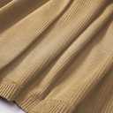 SANGTREE Women Corduroy Pleated Skirts High Waist Winter with Comfy Casual Elastic Band Without Shorts (Small, Khaki)