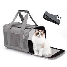 MIDOG Cat Carrier Soft for Small to Medium-Sized Cats,Up to 15 Lbs, TSA Airline Approved Soft Sided Pet Carrier,Collapsible Travel Cat Carry Bag(Grey)