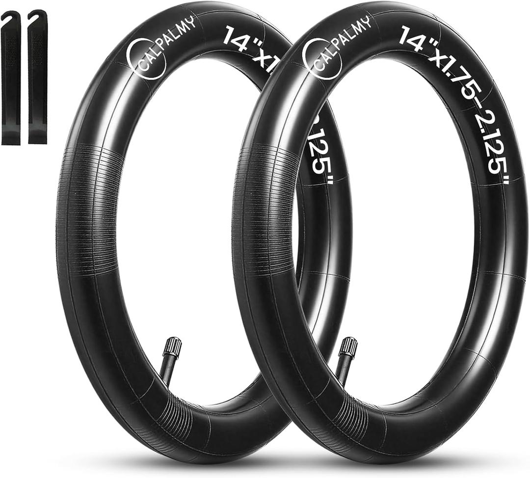 14’’ x 1.75/ 1.95/ 2.125 Road/ Mountain Bike Replacement Inner Tubes Schrader Valve 32mm with 2 Tire levers for Road Bikes with Tire Size of 14’’