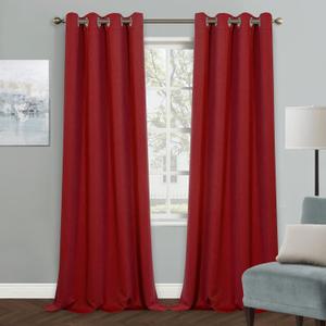 MYSKY HOME Blackout Curtain for Bedroom, Grommet Room Darkening Curtain, Amazing Triple Weave Thermal Insulated Curtain, 1 Curtain Panel ( 52 x 108 Inch, Red )