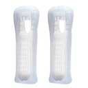 Jadebones 2 Pack Silicone Skin Case Cover for Wii and Wii U Remote Controller (White)