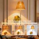 Dimmable Rechargeable Wall Sconce, Battery Operated Wall Light with 3 Color Temperatures & Touch Control, No Wiring Needed, Hand Woven Boho Rattan Lamps Set of 2 for Living Room, Bedroom (Rattan)