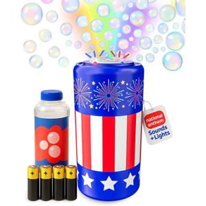 Move2Play Bubble Blower | Bubble Machine | Bubble Toy for Toddlers, Boys and Girls | Indoor & Outdoor | Birthday Party | Summer Fun | Gift for Girls 1, 2, 3, 4+ Years Old (4th of July)