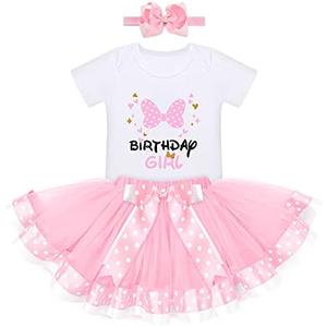 IBTOM CASTLE Toddler Birthday Girls Princess Party Outfit Polka Dots Top Shirts Tutu Skirt Set Ears Cake Smash Costume 6M IBTOM CASTLE Toddler Birthday Girls Princess Party Outfit Polka Dots Top Shirts Tutu Skirt Set Ears Cake Smash Costume 6M