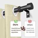Black Curtain Rods for Windows 28 to 48 Inch,2 Pack 5/8 Inch Diameter Small Curtain Rod Set,Heavy Duty Drapery Rods with Brackets for Bedroom, Living Room, Kitchen,Patio