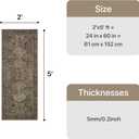 Bavni Washable Runner Rug 2x5, Non Slip Vintage Hallway Runner, Ultra Thin Low Pile Washable Carpet for Kitchen Entryway Bedroom, Brown