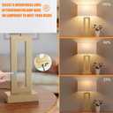 Seealle Nightstand Table Lamps for Bedrooms Set of 2 - Touch Bedside Lamp with USB C+A, 3 Way Dimmable Living Room Lamps for End Tables Set of 2(White&Gold)