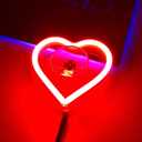 Car Interior Atmosphere Lights, Love Heart Shape Neon LED Window Light with for Valentine's Day Vehicle Decor, LED Ambient Light, Unique Car Interior Accessories to Express Yourself (Red)