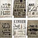 Bencailor 6 Pcs Simple Words Kitchen Towels Decorative Sets Dish Towels Absorbent Fast Drying Hand Tea Vintage Hanging Reusable Cleaning Dishcloths for Cooking Farmhouse Bathroom Accessory