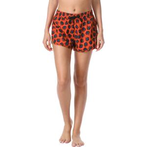 Nonwe Women's Swim Trunks Quick Dry Solid Summer Beach Shorts Mesh Lining (Red-26156)