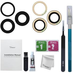 Vimour Rear Camera Lens Glass Replacement for iPhone 15 Pro Max Pre-Installed Adhesive with Installation Manual and Repair Tool Kits