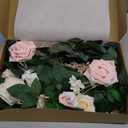 Ling's moment 5FT Blush Artificial Flower Garland Fake Pink Rose Leaves Floral Garland Arch Flowers Vine for Wedding Party Backdrop Decor Mantel Home Table Centerpieces Wall Decorations