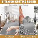 2025 New Titanium Cutting Board, 15" x 11" Large Steel Cutting Boards for Kitchen, Stainless Steel Cutting Board, Durability Titanium Cutting Mat for Home