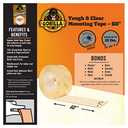 Gorilla Tough & Clear; Double Sided Mounting Tape; Weatherproof; 1" x 60"; Clear; (Pack of 1)